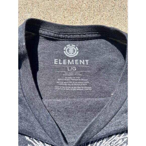 Element Top Men Size Large Gray Printed Graphic Short Sleeve Tee Shirt Skater - Picture 4 of 5